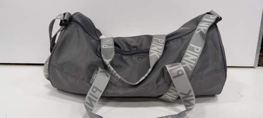 Pink Gray Nylon Duffle Bag image number 2