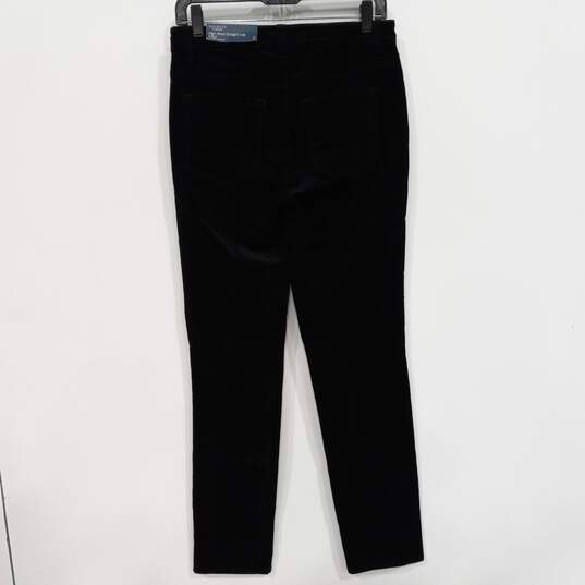 Talbots Women's Black High-Waist Straight-Leg Corduroy Pants Size 2 NWT image number 2