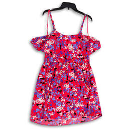 NWT Womens Multicolor Floral Spaghetti Strap Pullover A-Line Dress Size L alternative image