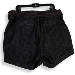 NWT Womens Black Denim Flat Front Stretchable Belted Chino Shorts Size 20 alternative image
