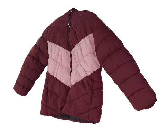 Girls Pink Long Sleeve Full Zip Hooded Puffer Jacket Size XL 18/20 image number 2
