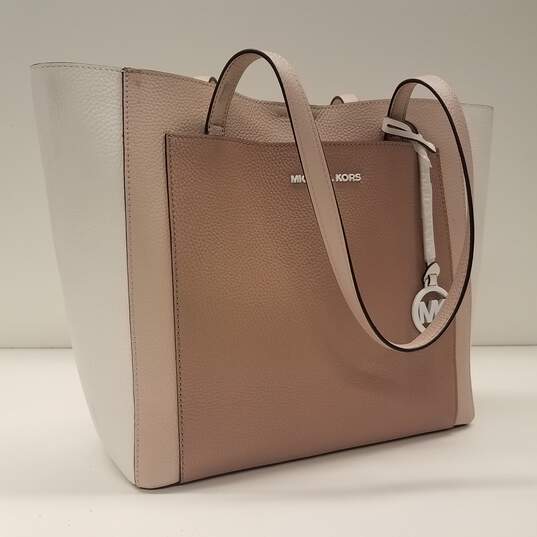 Buy the Michael Kors Gemma Colorblock Multi Pebbled Leather Large Shoulder Tote  Bag | GoodwillFinds