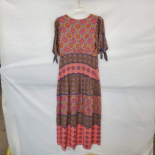 Maeve Multicolor Short Sleeve Maxi Dress WM Size 6P NWT image number 2