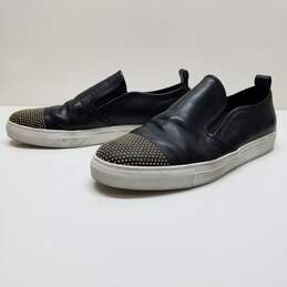 Alexander McQueen Studded Black Leather Slip On Sneakers Size 45 alternative image