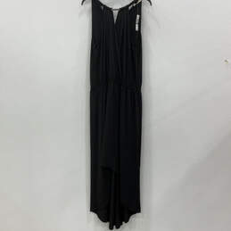 NWT Womens Black Pleated Sleeveless Keyhole Neck Back Zip Maxi Dress Sz 0X