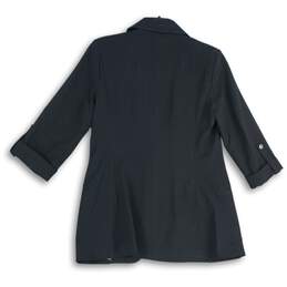 NWT Tahari Womens Black Notch Lapel Roll Tab Open Front Blazer Size 6 alternative image