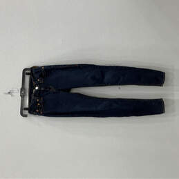 Womens Blue Dark Wash Stretch Pockets Comfort Denim Skinny Jeans Size 27