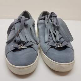 Michael Kors Keaton Kiltie Fringe Lace Up Sneakers Dusty Blue Sz 10