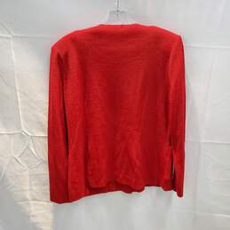 Misook Red Button Front Cardigan Jacket Size M alternative image