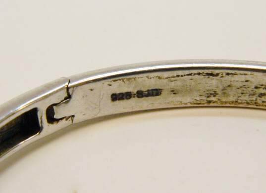 Sterling Silver 0.57 CTTW Dimond Pave Tiered Bangle Bracelet 23.1g image number 5