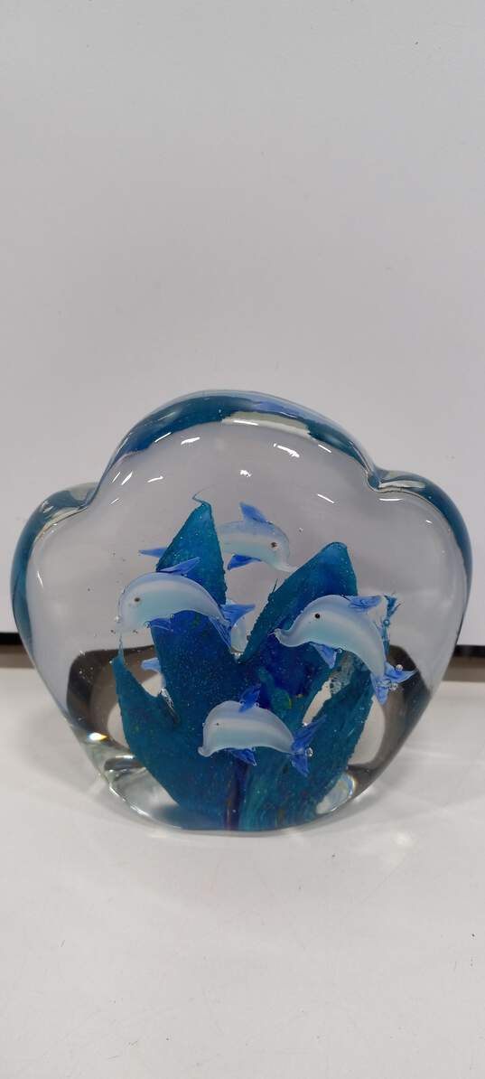 Glass Dolphin Paperweight image number 1