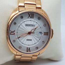 Bertha 39mm Rose Gold Tone Case Unisex Swiss Stainless Steel Quartz Watch alternative image