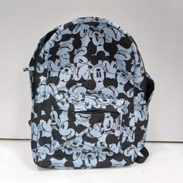 Disney Blue & Black Mickey Mouse Head Pattern Backpack