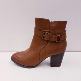 G.H. Bass & Co Felicia Brown Faux Leather Ankle Heel Zip Boots Women's Size 8 M