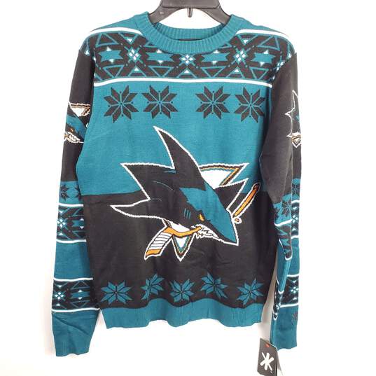 NHL Men Teal San Jose Sharks Sweater M image number 1