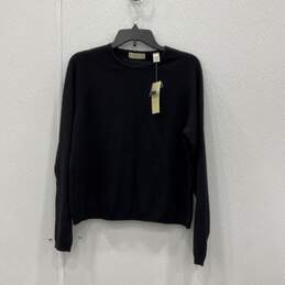 NWT Lord & Taylor Womens Black Long Sleeve Pullover Sweater Shirt Size XL