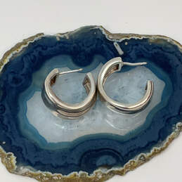 Designer Pandora S925 ALE Sterling Silver Semi Round Shaped Hoop Earrings