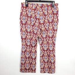 Anthropologie Women Burgundy Printed Pants S NWT alternative image