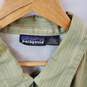 Patagonia Green Striped Zip Short Sleeve Men's Top Size L image number 3