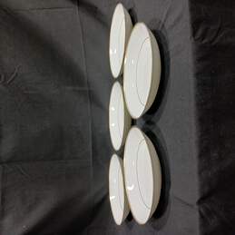 Five-Piece White with Gold Tone Trim Bone China Narumi Wheaton Dessert Bowls