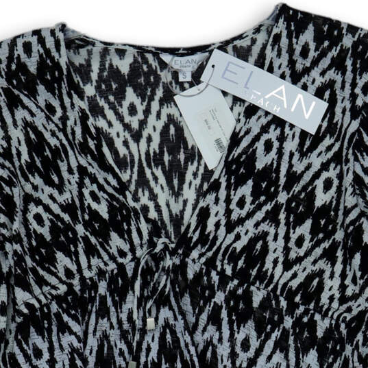 NWT Womens Black White 3/4 Sleeve V-Neck Pullover Blouse Top Size Small image number 3
