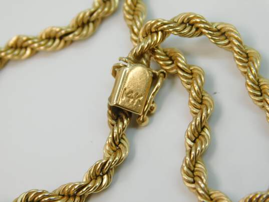 14K Yellow Gold Nugget Pendant On Chunky Rope Chain Necklace 31.8g image number 3