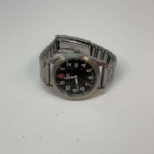 IOB Designer Swiss Army Victorinox Silver-Tone Round Dial Analog Wristwatch image number 2