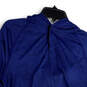 Mens Blue Long Sleeve Stretch Snap Front Hooded Pullover T-Shirt Size M image number 3