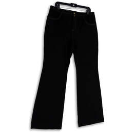 NWT Womens Black Denim Dark Wash Regular Fit Pockets Bootcut Jeans Size 16