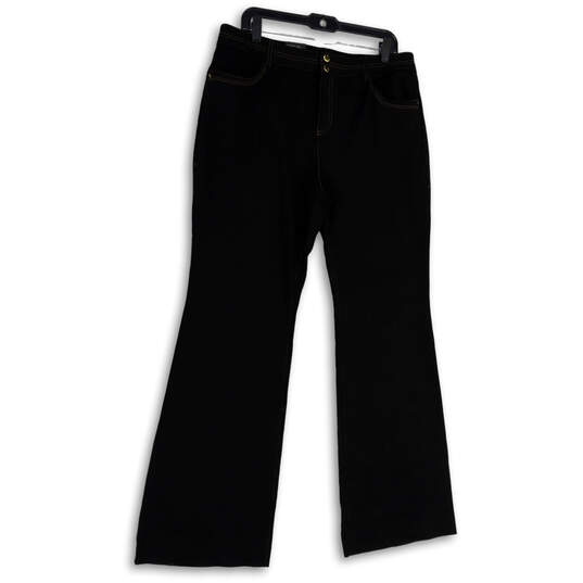 NWT Womens Black Denim Dark Wash Regular Fit Pockets Bootcut Jeans Size 16 image number 1