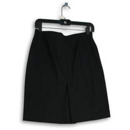 The Limited Womens Black Flat Front Back Slit Side-Zip Mini Skirt 6 alternative image