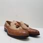 Paul Fredrick Italy Canvas Leather Wingtip Tassel Loafers Men's Size 10 M image number 3