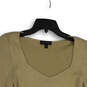Womens Gold V-Neck Long Sleeve V-Neck Pullover Blouse Top Size Medium image number 3