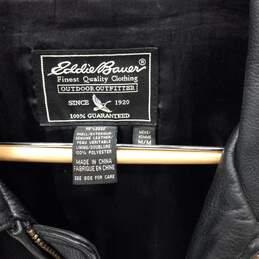 Men's Black Eddie Bauer Leather Jacket Size M alternative image