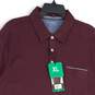 NWT Mens Red Spread Collar Short Sleeve Angled Pocket Polo Shirt Size X-Large image number 3