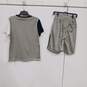 NIKE MATCHING YELLOW/GRAY/BLACK/WHITE SHORTS AND T-SHIRT PREMIUM FIT SIZE S NWT image number 2