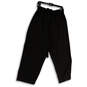 Womens Black Elastic Waist Pull-On Straight Leg Cropped Pants Size 12 image number 2