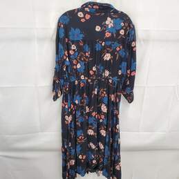Torrid Women's Black Floral Print Midi Challis Shirt Dress Size 0 alternative image