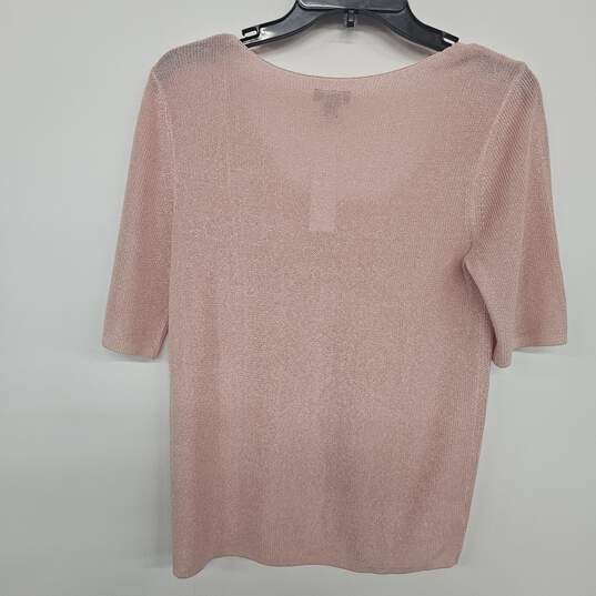 Pink Knit Short Sleeved Blouse image number 2