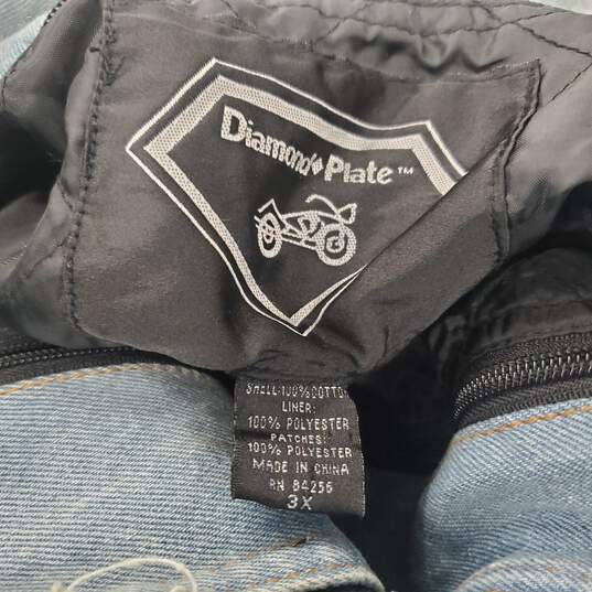 Diamond Plate Live to Ride Denim Biker Jacket Unisex 3X image number 4