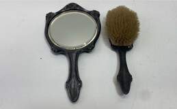 Decorative Vintage Silver Plate Brush, Mirror Vanity Table Top Décor