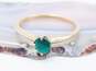 Antique 9K Yellow Gold Green Glass Solitaire Ring 1.5g image number 4