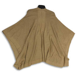NWT Womens Tan Tight Knit Open Front Poncho Cape Sweater One Size alternative image