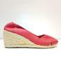 Lauren By Ralph Lauren Cecilia Red Fabric Espadrille Wedge Sandal Shoes Size 8 B image number 1
