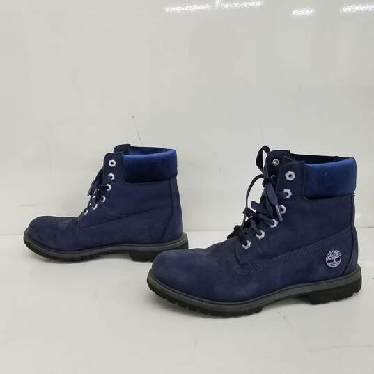 Timberland Velvet Limited Edition Boots Blue Size 9.5 image number 2