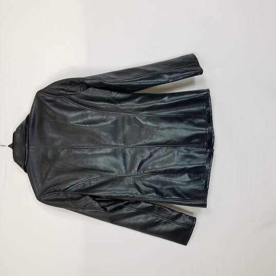 A Collezioni Men Black Faux Leather Jacket S image number 2