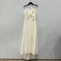 NWT Womens Ivory Pleated V Neck Sleeveless Chiffon Wedding Maxi Dress Sz 8 image number 2