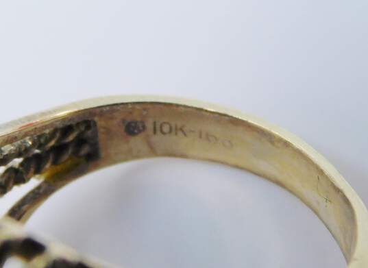 10K Gold Smoky Quartz Faceted Oval Unique Statement Ring 7.7g image number 5