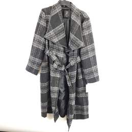 New York & Company Women Black Tweed Coat L/XL NWT