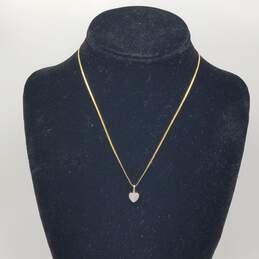 Tous 18k Gold Diamond Heart Pendant Necklace 3.2g
